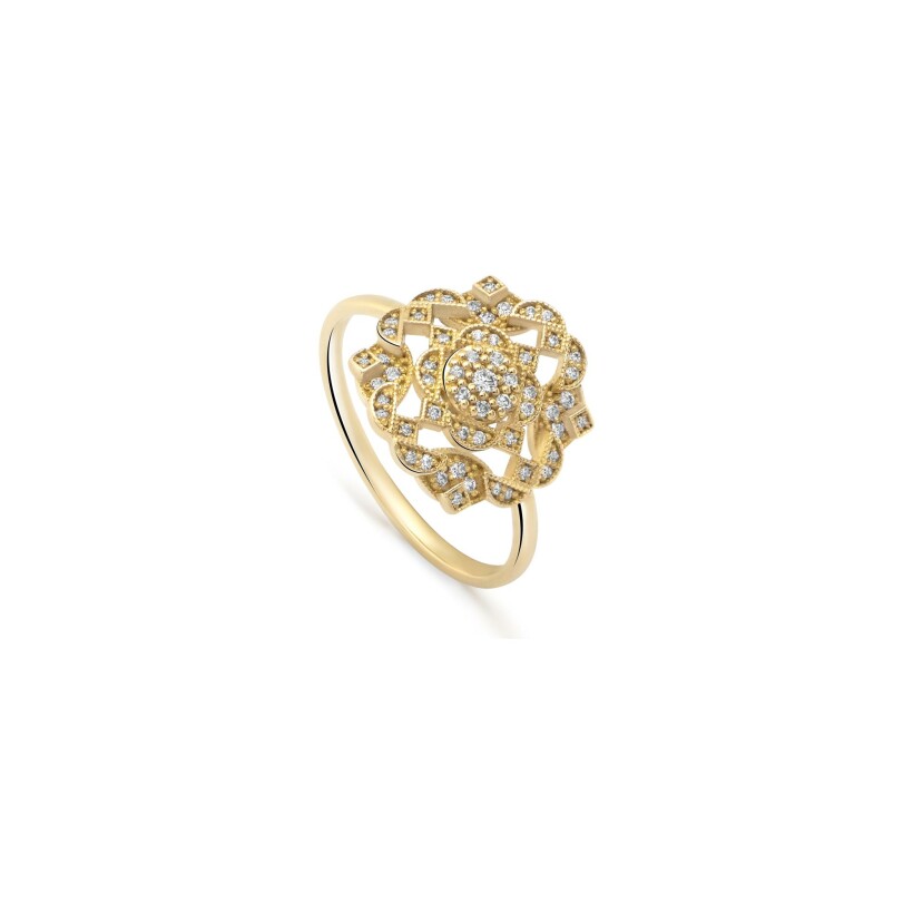 Maria Battaglia Fiama Tallia ring, yellow gold and diamonds