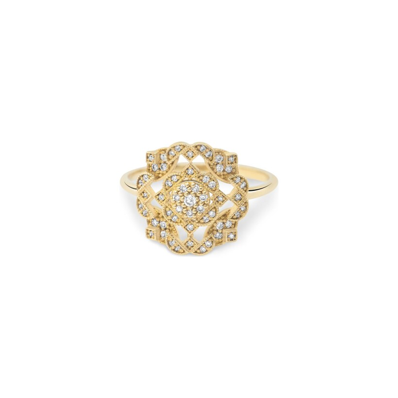 Maria Battaglia Fiama Tallia ring, yellow gold and diamonds