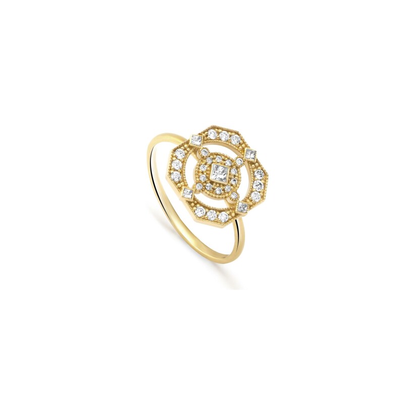 Maria Battaglia Fiama Aglaea ring, yellow gold and diamonds