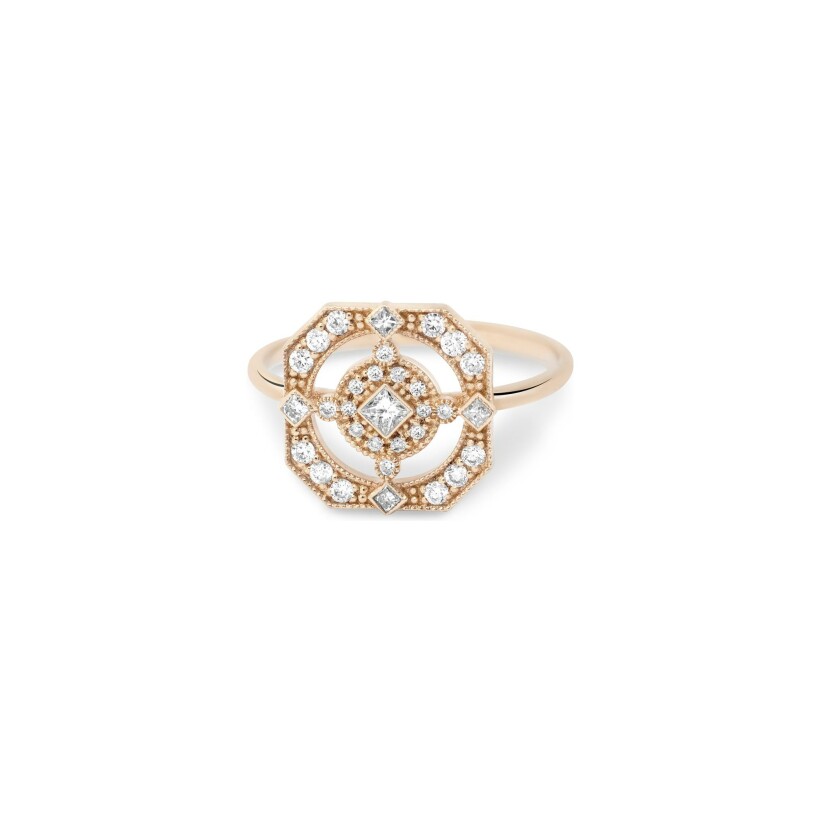 Bague Maria Battaglia Fiama Aglaea en or rose et diamants