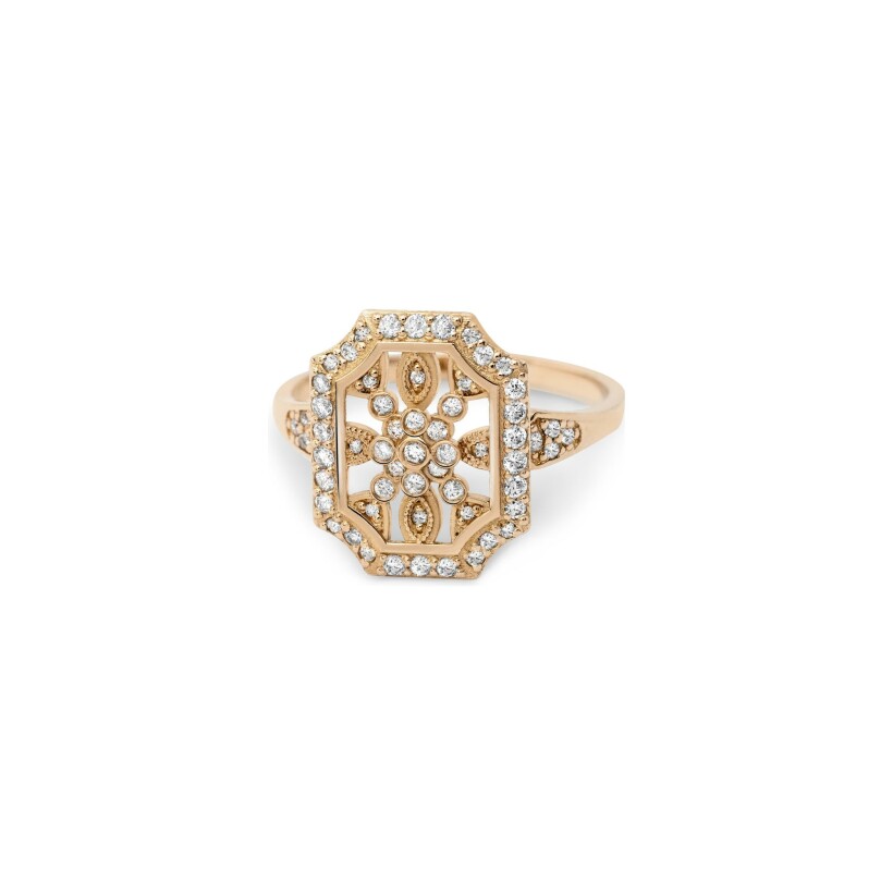 Maria Battaglia Fiama Eufrosia ring, rose gold and diamonds