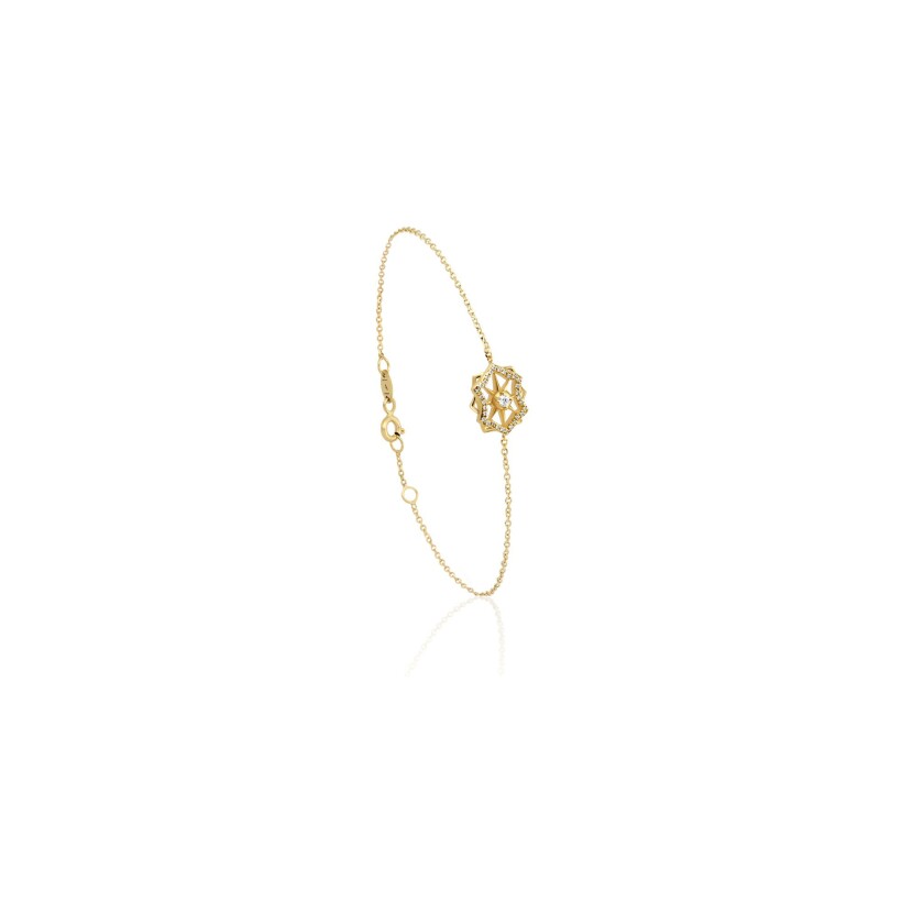 Maria Battaglia Terra Rosula bracelet, yellow gold and diamonds