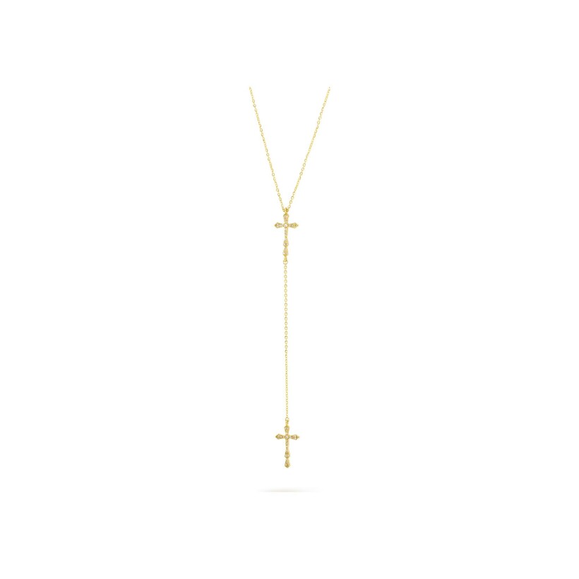 Maria Battaglia Universu Niculinuccia rosary necklace, yellow gold and diamonds