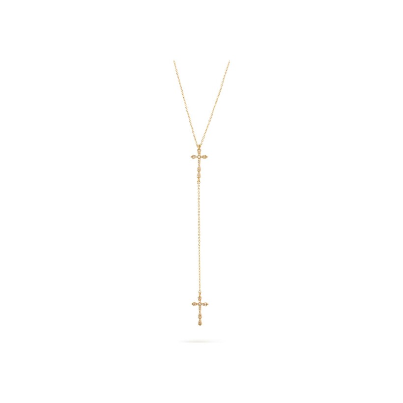 Maria Battaglia Universu Niculinuccia rosary necklace, rose gold and diamonds