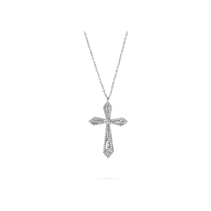 Collier Maria Battaglia Universu Anghjula en or blanc et diamants