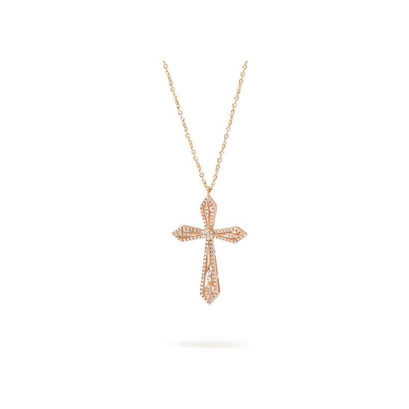 Collier Maria Battaglia Universu Anghjula en or rose et diamants