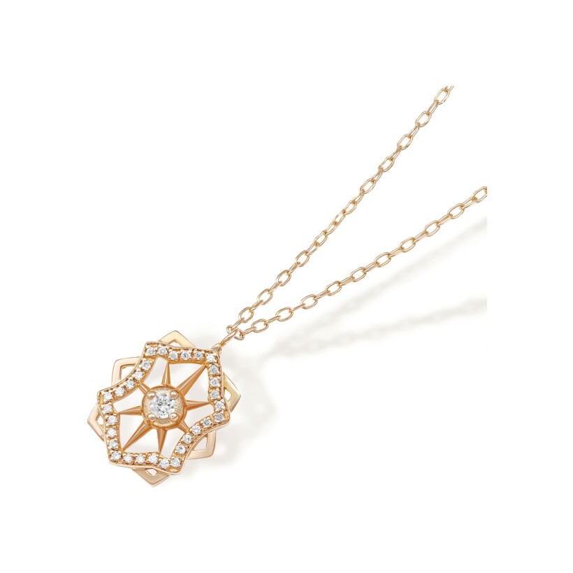 Maria Battaglia Terra Rosula necklace,rose gold and diamonds