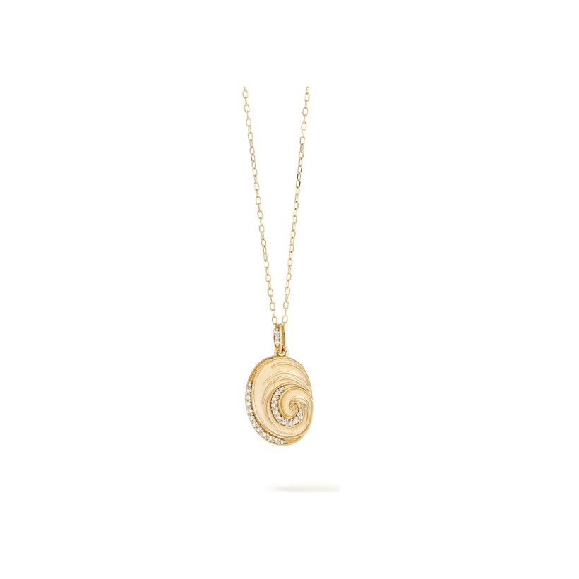 Maria Battaglia Acqua Œil de Sainte Lucie necklace, yellow gold and diamonds