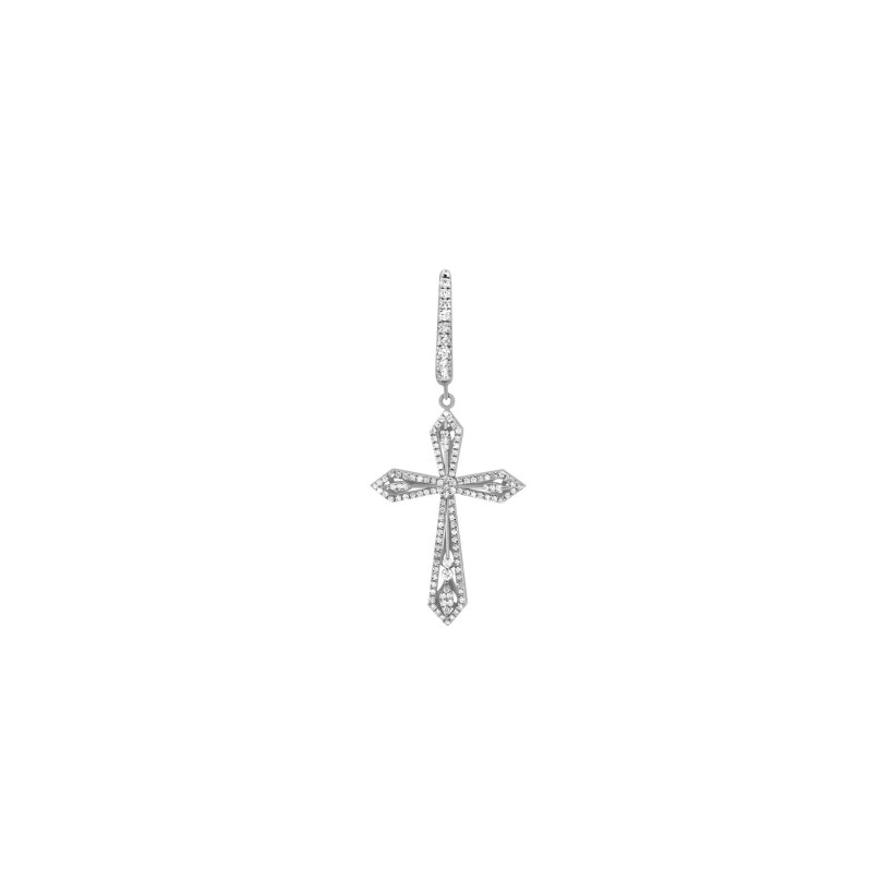 Maria Battaglia Universu Single Anghjula single earring, white gold and diamonds