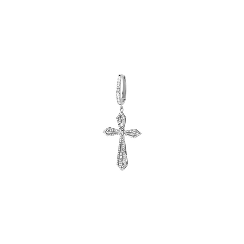 Maria Battaglia Universu Single Anghjula single earring, white gold and diamonds