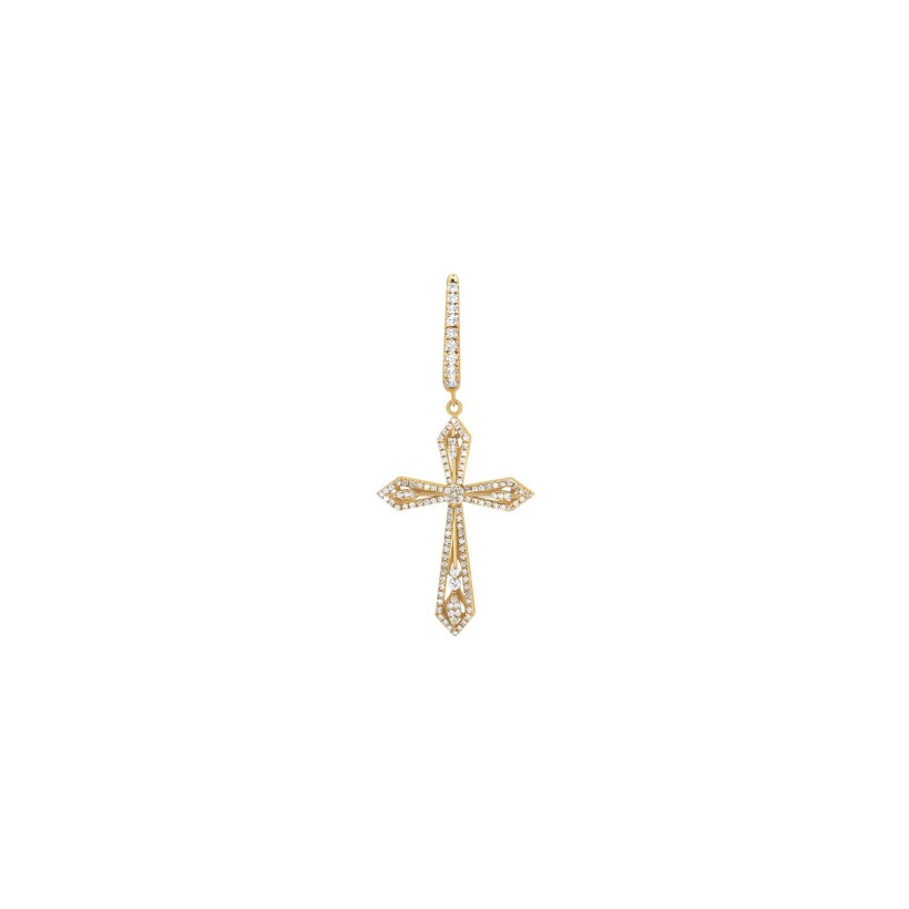 Maria Battaglia Universu Single Anghjula single earring, yellow gold and diamonds