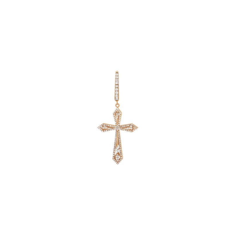 Maria Battaglia Universu Single Anghjula single earring, rose gold and diamonds