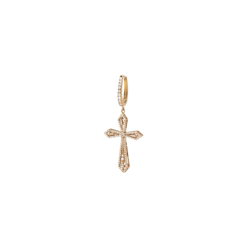 Maria Battaglia Universu Single Anghjula single earring, rose gold and diamonds