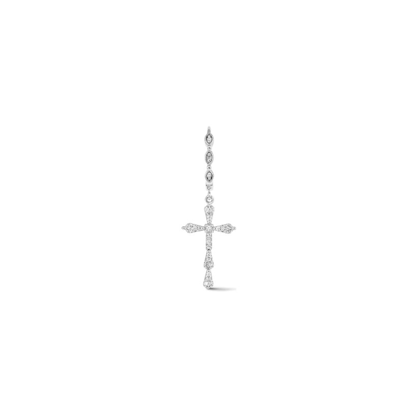 Mono boucle d'oreille Maria Battaglia Universu single Niculinuccia en or blanc et diamants