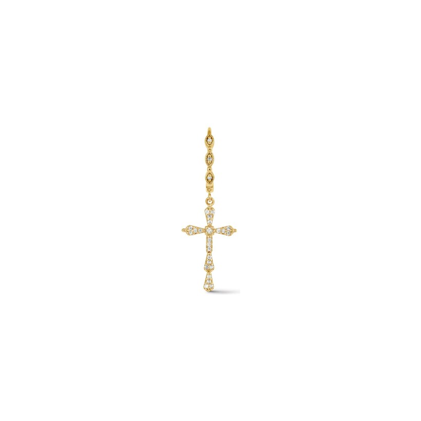 Mono boucle d'oreille Maria Battaglia Universu single Niculinuccia en or jaune et diamants