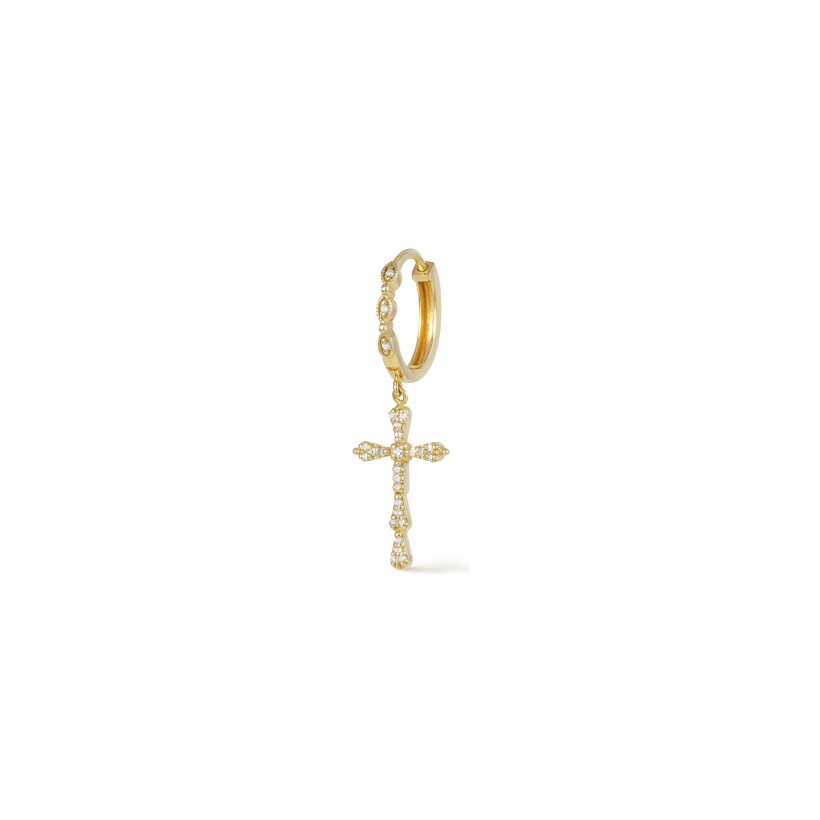 Maria Battaglia Universu single Niculinuccia single earring, yellow gold and diamonds