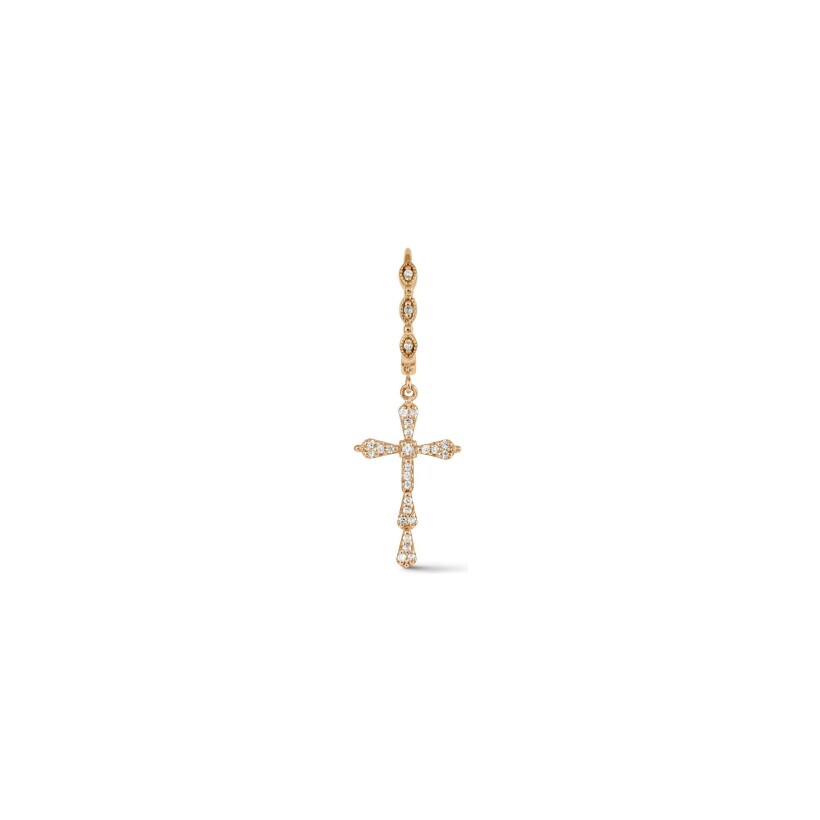 Mono boucle d'oreille Maria Battaglia Universu single Niculinuccia en or rose et diamants