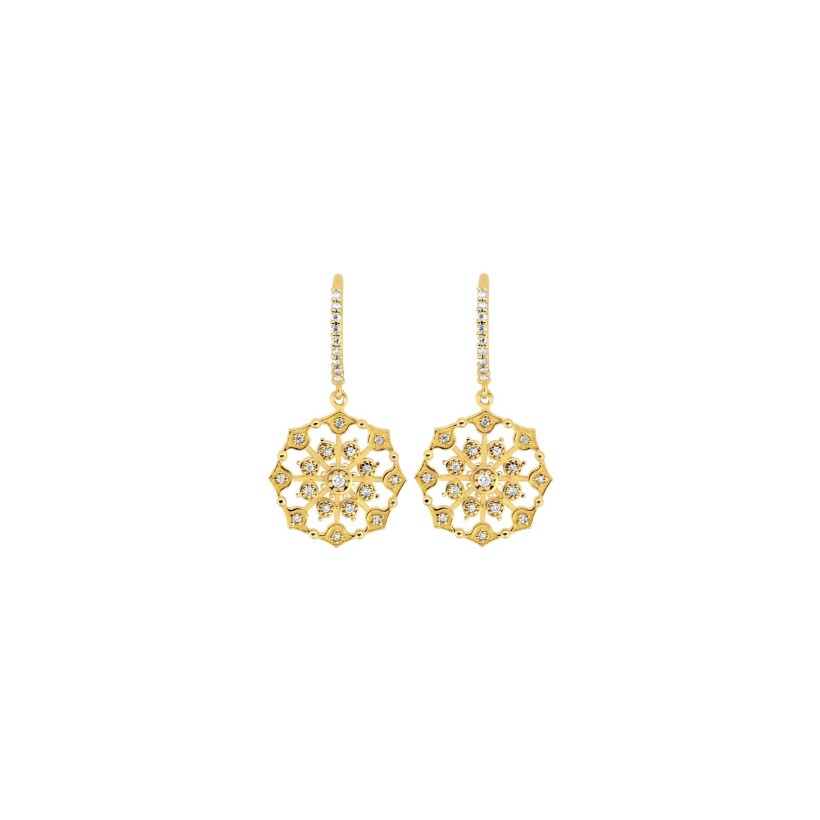 Maria Battaglia Terra Muredda earrings, yellow gold and diamonds