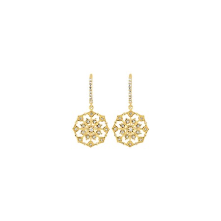 Boucles d'oreilles Maria Battaglia Terra Muredda en or jaune et diamants