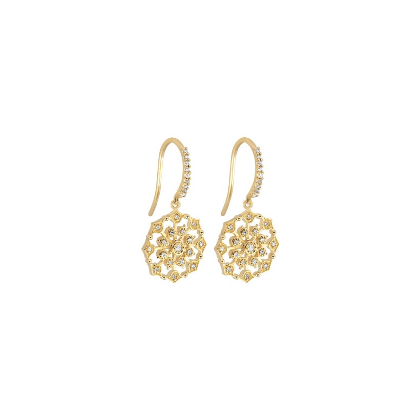 Maria Battaglia Terra Muredda earrings, yellow gold and diamonds