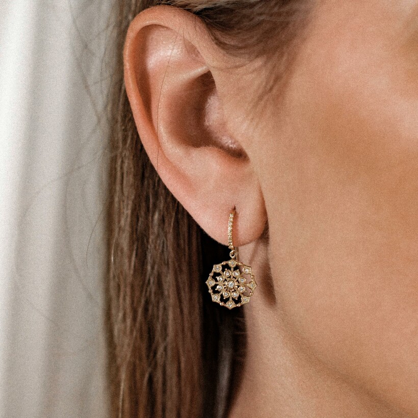 Maria Battaglia Terra Muredda earrings, yellow gold and diamonds