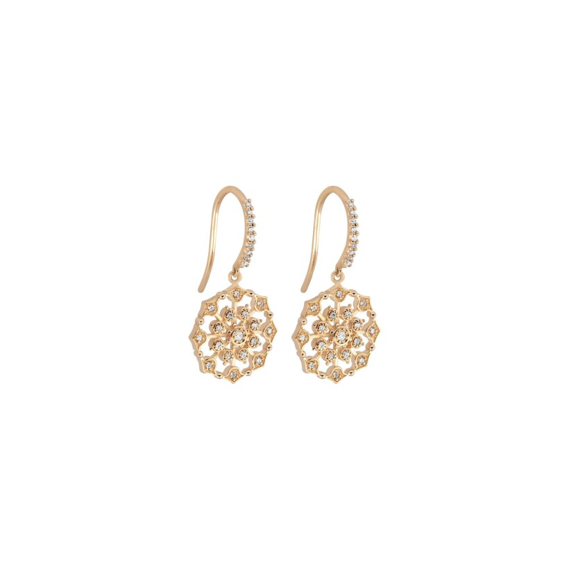 Boucles d'oreilles Maria Battaglia Terra Muredda en or rose et diamants