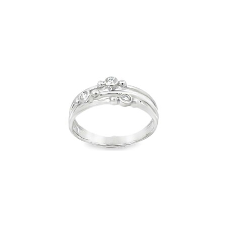 Bague en or blanc et diamants