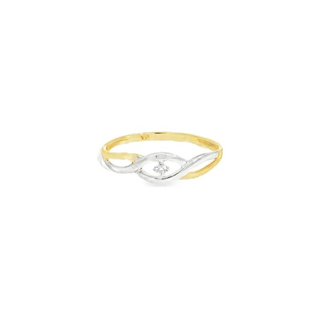 Bague en or blanc, or jaune et diamant