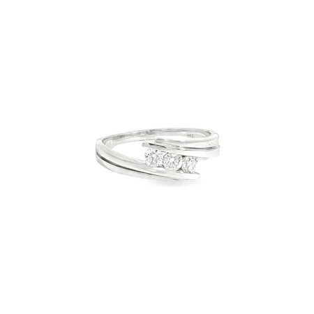 Bague en or blanc et diamants