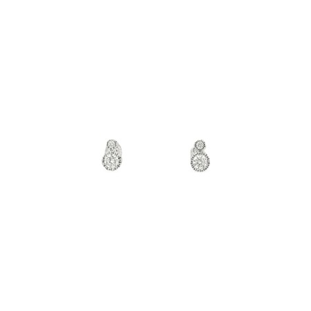 Boucles d'oreilles en or blanc et diamants