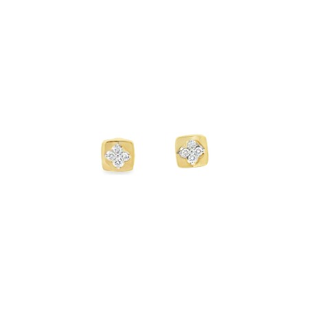 Boucles d'oreilles en or jaune et diamants