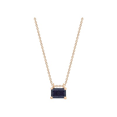 Collier Ginette NY Midnight en or rose et blue sand stone