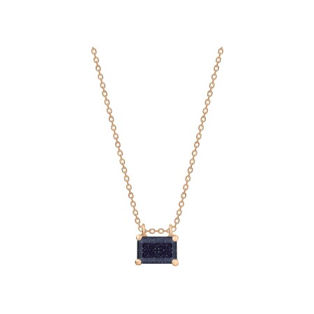 Collier Ginette NY Midnight en or rose et blue sand stone