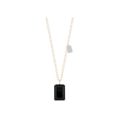 Collier Ginette NY Midnight en or rose, onyx et diamants