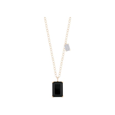 Collier Ginette NY Midnight en or rose, onyx et diamants