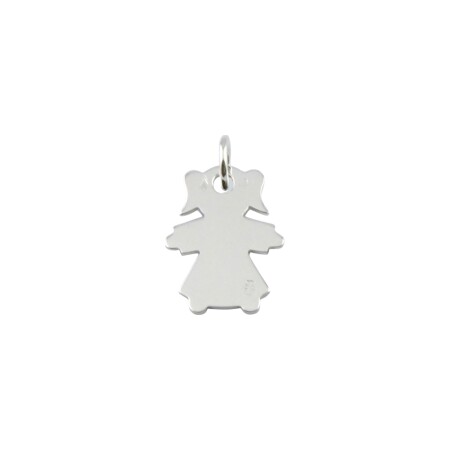 Médaille Loupidou Classique motif Lou en or blanc, 17mm