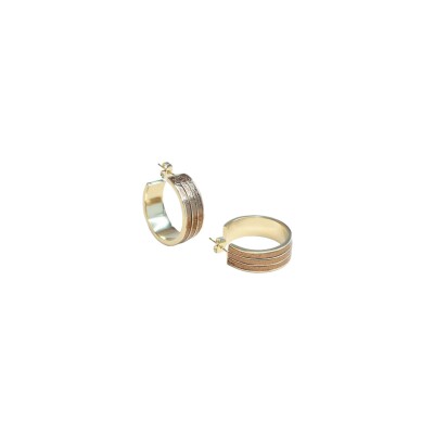 Boucles d'oreilles FlowersForZoé MELODY Metallic Brown  en acier
