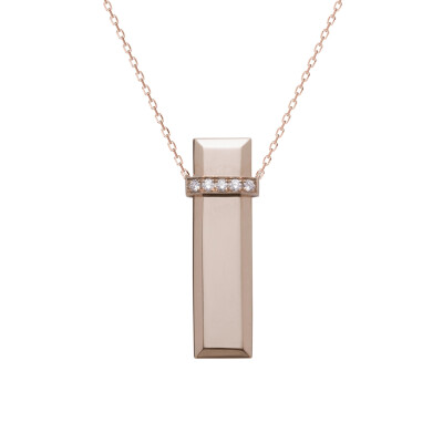 Heavenly Meteor pendant, pink gold and diamonds, large size 