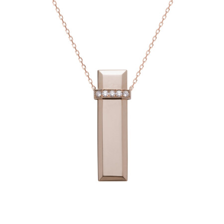 Heavenly Meteor pendant, pink gold and diamonds, large size 