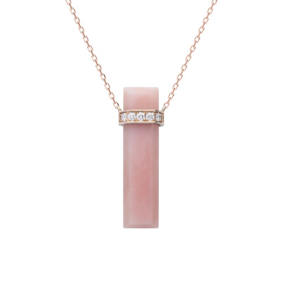 Heavenly Meteor pendant, pink gold and diamonds, large size 