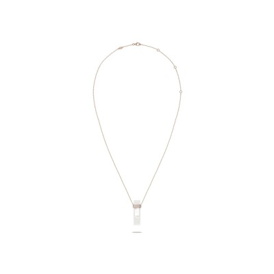 Pendant Necklace Heavenly Meteor in rose gold, diamonds and mother-of-pearl, GM