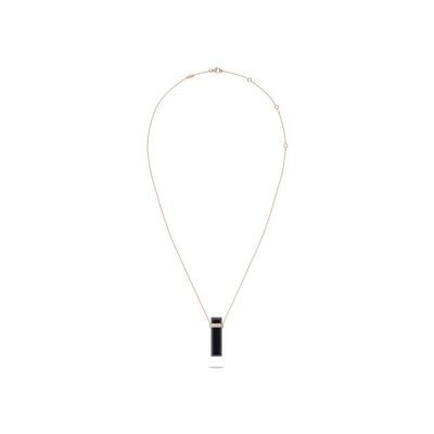Pendant Necklace Heavenly Meteor in rose gold, diamonds and onyx, GM