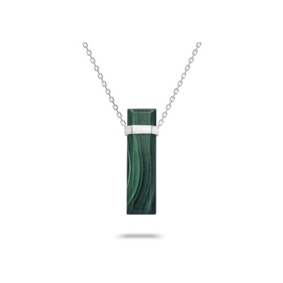Pendant Necklace Heavenly Meteor in platinum and malachite, GM