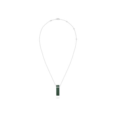 Pendant Necklace Heavenly Meteor in platinum and malachite, GM