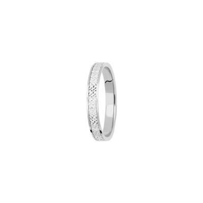 Alliance Jules et Louise en or blanc, largeur 3mm
