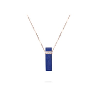 Pendant Necklace Heavenly Meteor in rose gold, diamonds and lapis lazuli, PM