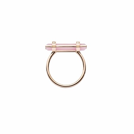 Bague Heavenly Meteor en or rose, diamants et opale rose