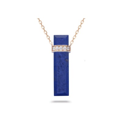 Sautoir Heavenly Meteor in rose gold, diamonds and turquoise, XL