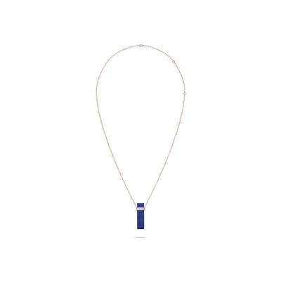Sautoir Heavenly Meteor in rose gold, diamonds and turquoise, XL