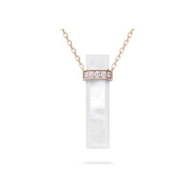 Sautoir Heavenly Meteor in rose gold, diamonds and mother-of-pearl, XL